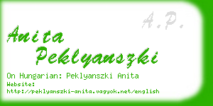 anita peklyanszki business card